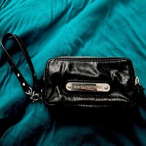 Juicy couture wristlet/wallet black double zipper.